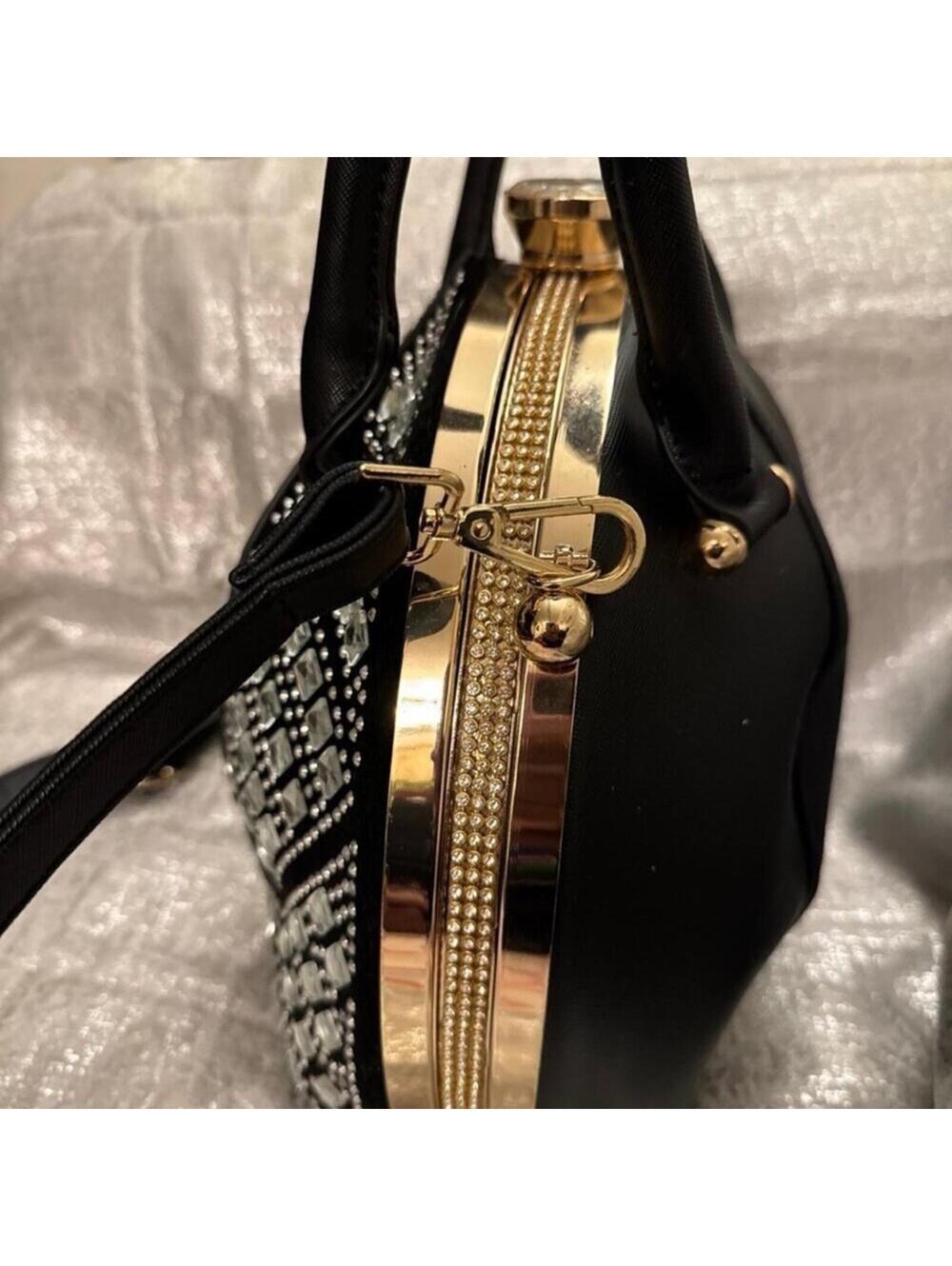 DOME SHAPED RHINESTONE SATCHEL - Picture 2 of 5